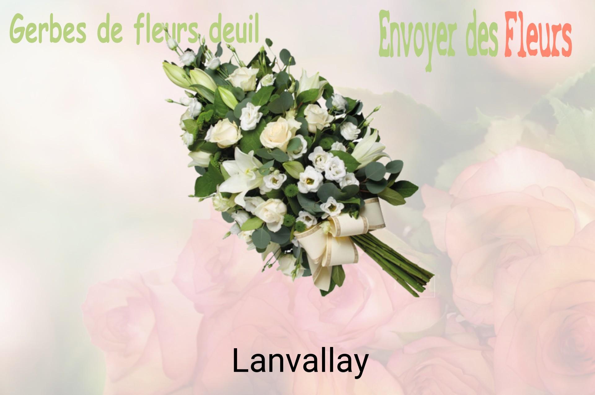 Gerbe de fleurs de deuil livrée à Lanvallay